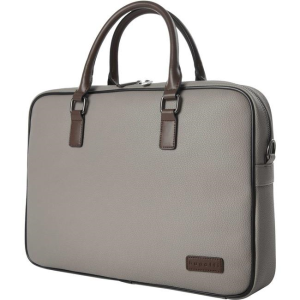 Bugatti Contrast EXB2161BU Slim Laptop Briefcase – Pebble Grain Vegan Leather 14.1" Grey
