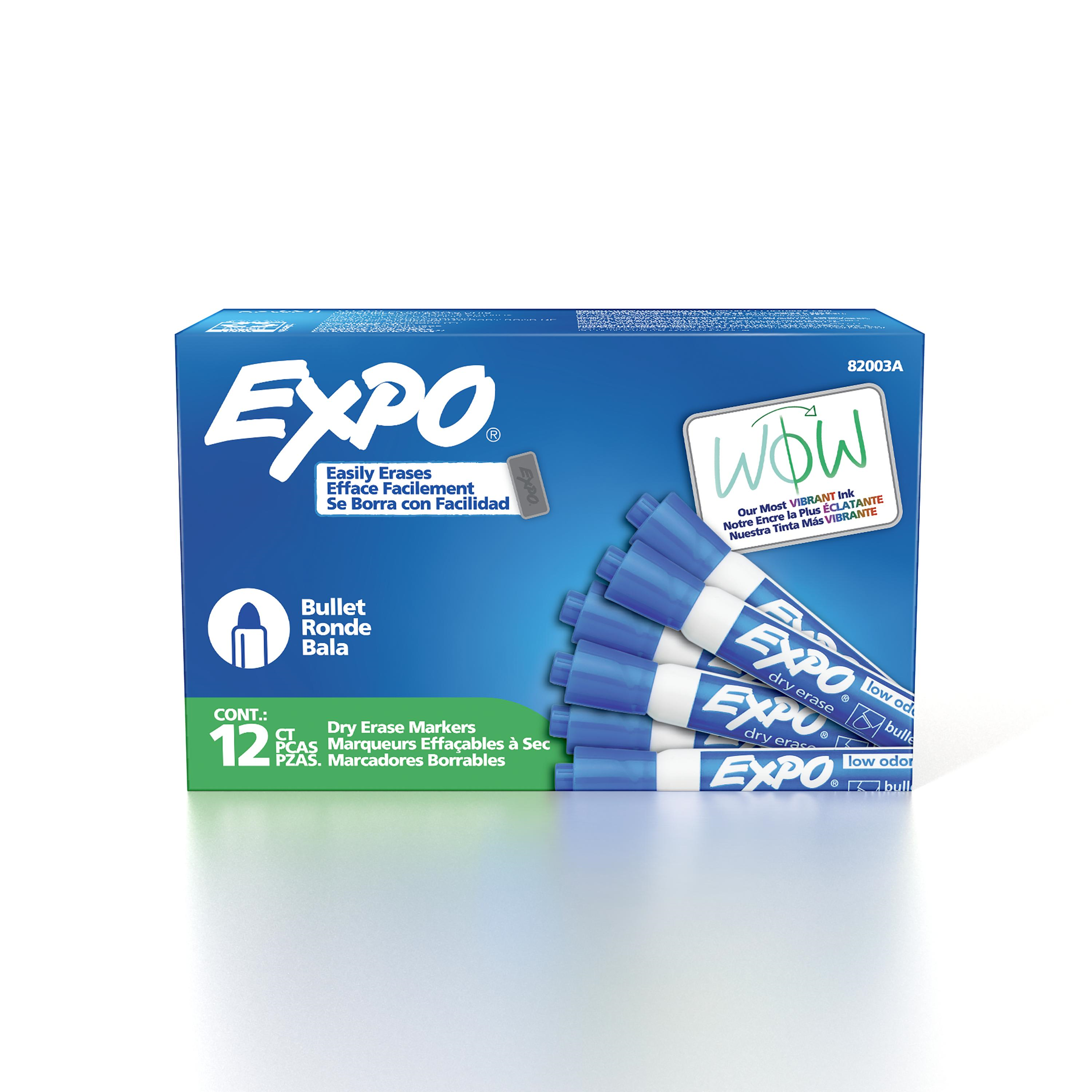 EXPO Dry Erase Marker, Low Odour Ink, Blue, Bullet Tip, 1 Unit