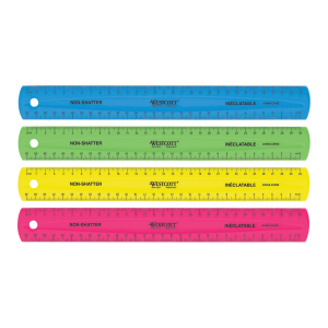 30cm Coloured Non-Shatter Ruler - Assorted Colours / R?gle in?clatable 30cm, couleurs assorties