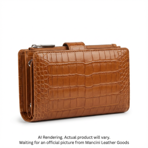 Croco RFID Secure Medium Clutch Wallet