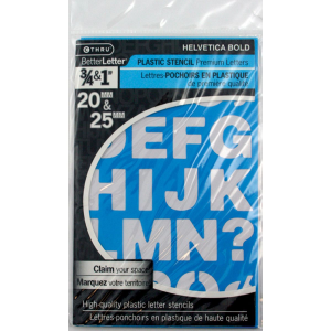Helvetica Bold Stencil 3/4? and 1?   
Pochoir Helvetica gras de 3/4 po et 1 po, majuscules