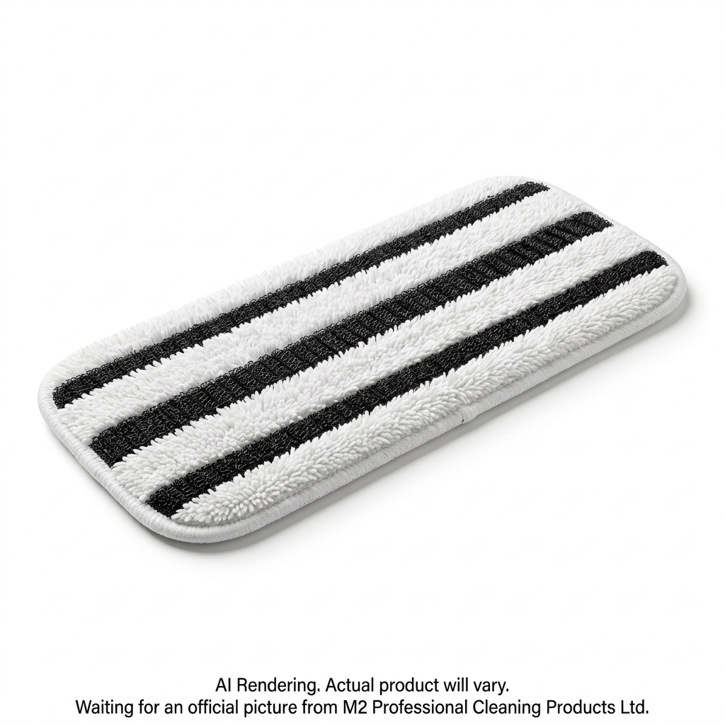 MicroStrip Velcro Flat Mop MicroFiber Pad 40cm/16" white/w/Black scrubber strip