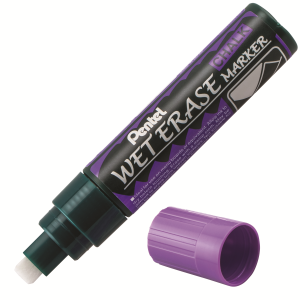 Pentel Arts Wet Erase Chalk Marker, Jumbo Chisel Tip, Violet Ink