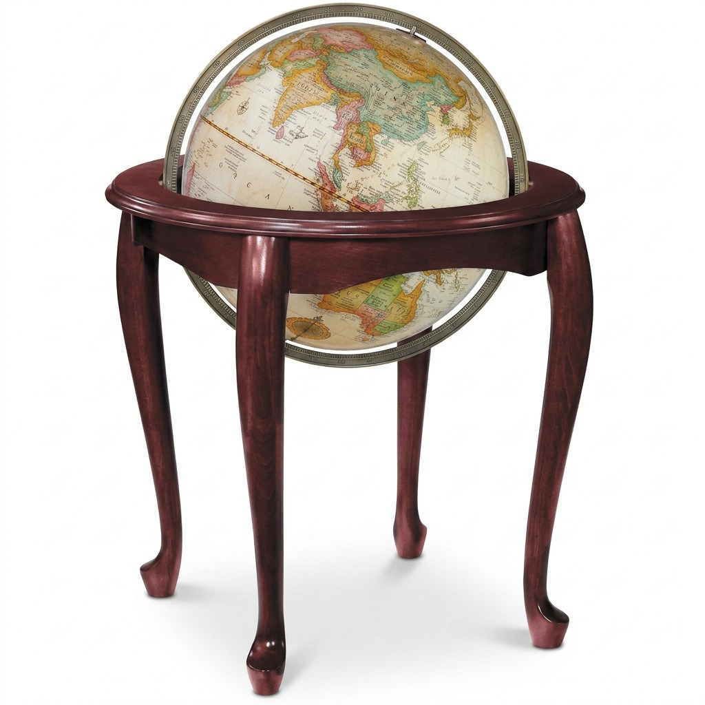 Queen Anne 16"/40.5 Cm Diameter Antique Ocean Floor Globe (English) - Ships in 2 boxes