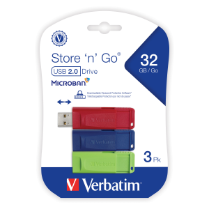 Verbatim 32GB SnG USB 3PK Blue/Red/Gr
