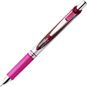 EnerGel Retractable Gel Roller, (0.7mm) Metal Tip, Pink Ink