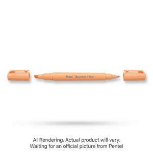 Illumina Flex Liquid Highlighter, Dual Tip - Chisel and Bullet, Pastel Orange