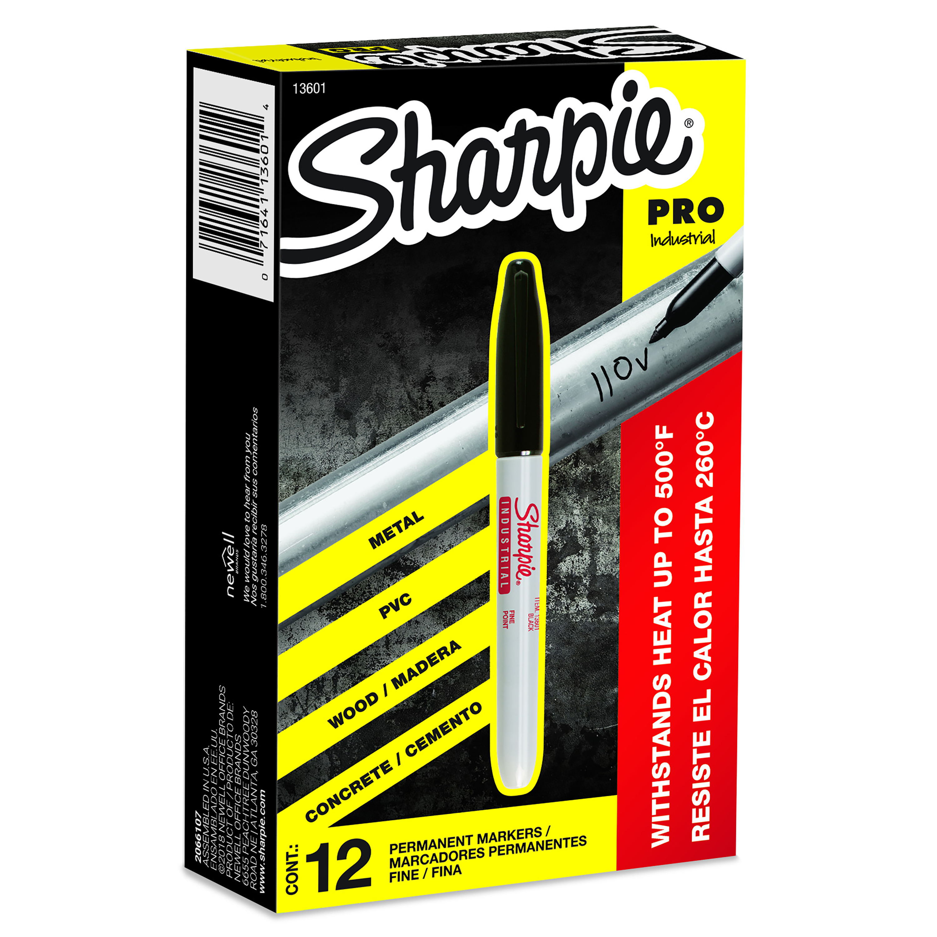 Sharpie Industrial Permanent Marker, Fine Point, Black, 1 Unit