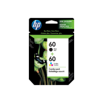 HP 60 Tri-clr/Blk Ink Crtg Combo 2-Pack