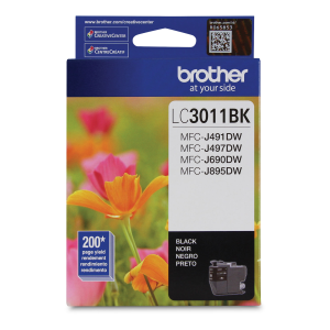 Brother LC3011BKS Black Ink Cartridge, Standard Yield