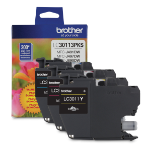 Brother Genuine LC30113PKS 3-Pack Standard-yield Colour Ink Cartridges