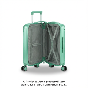 Bugatti HLG5520BU-GREENM Mecca Collection Carry-On Luggage ? Lightweight ABS/Polycarbonate Hardshell with 8 Wheels