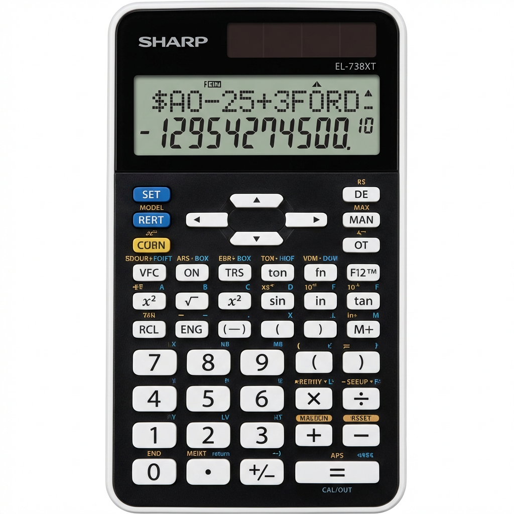 Sharp EL738XT Financial Calculator – 2-Line 10-Digit Business & Finance Tool
