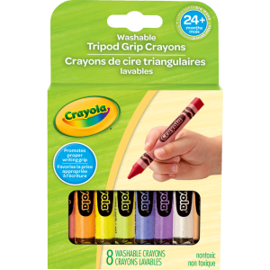 8 Washable Tripod Grip Crayons