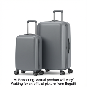 Bugatti HLG4702BU-GREY Manchester 2-Piece Luggage Set ? Lightweight Grey ABS Hardshell (Carry-On & Large)