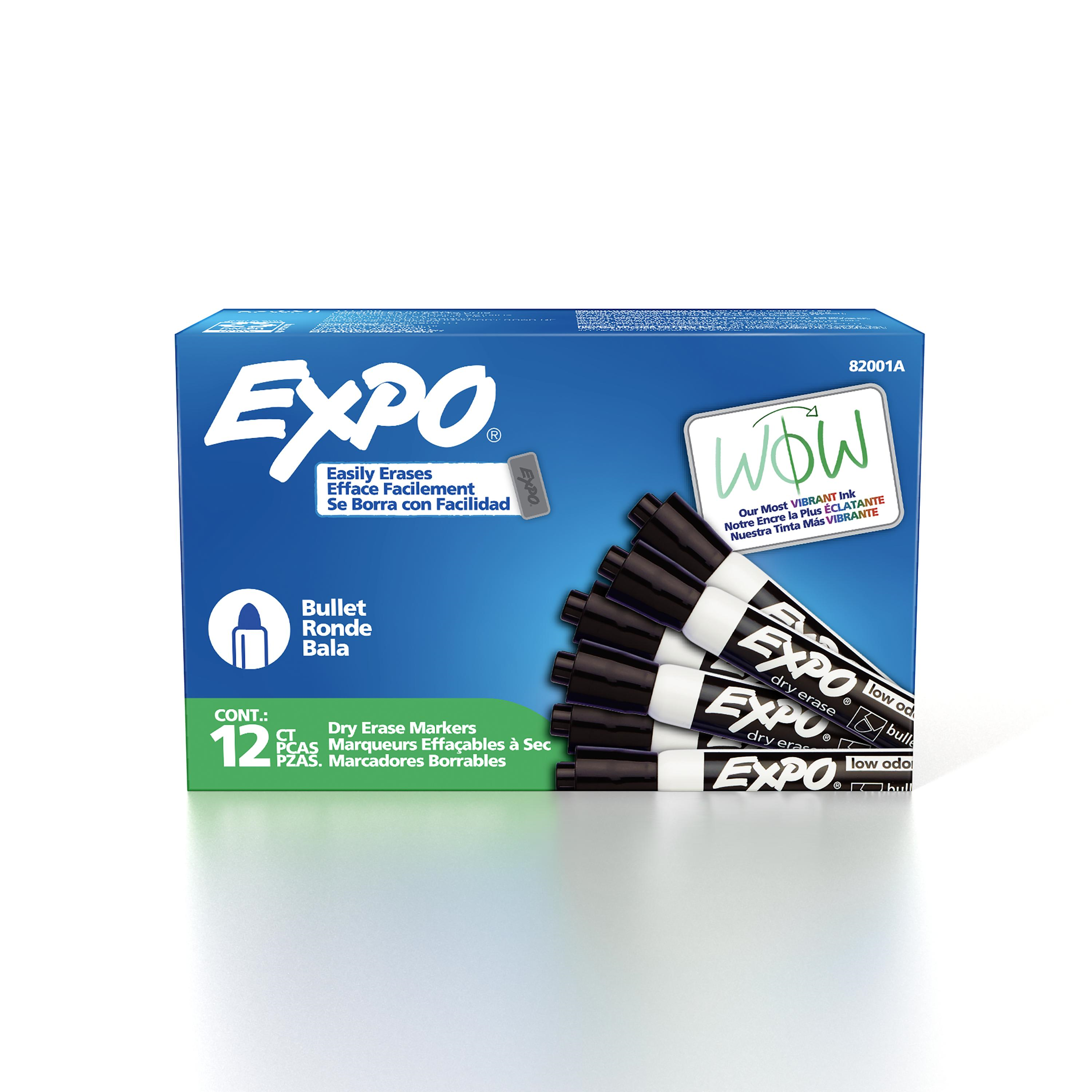 EXPO Dry Erase Marker, Low Odour Ink, Black, Bullet Tip, 1 Unit