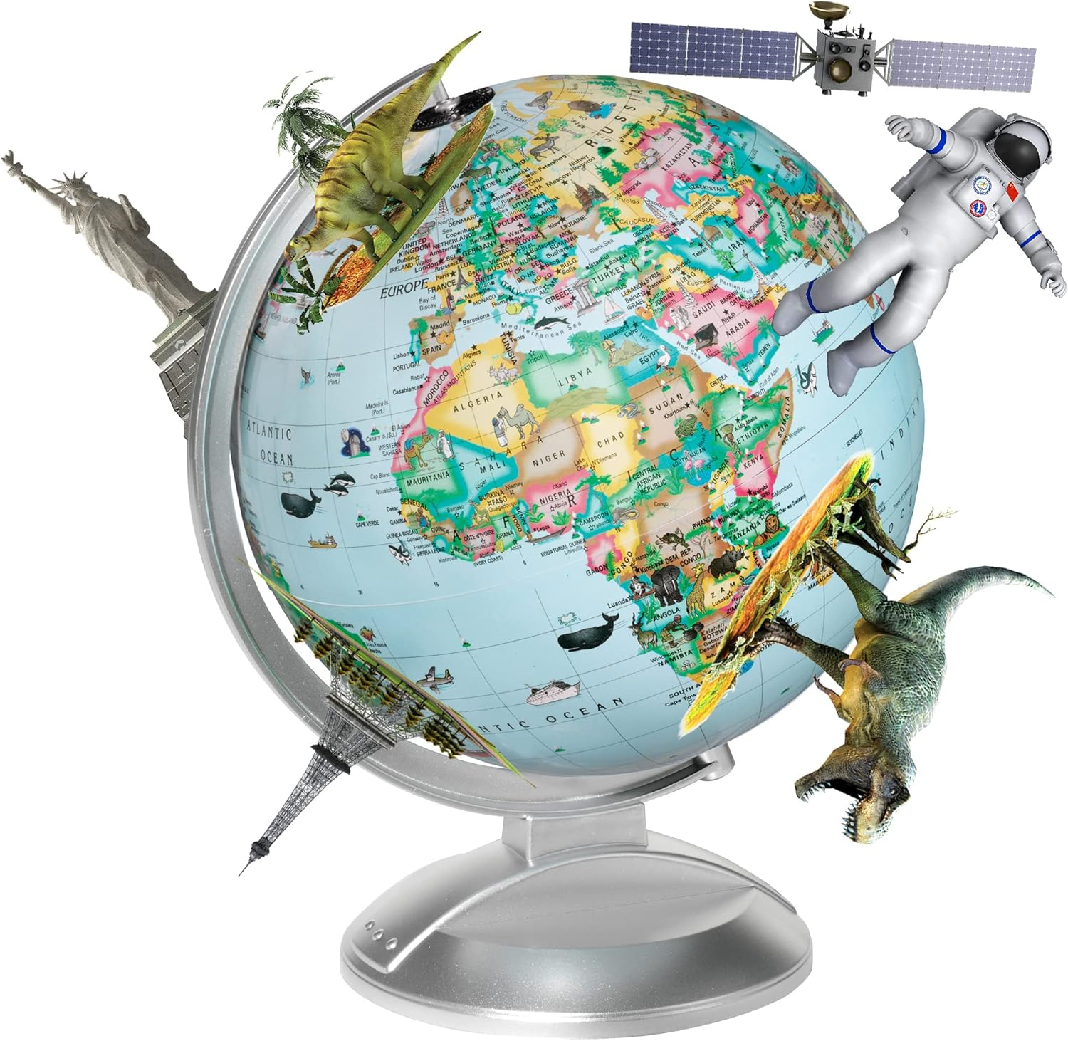 Globe 4 Kids-10"/25Cm Diameter Illuminated Globe With Augmented Reality (French)