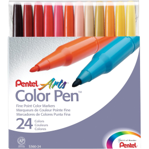 Pentel Arts Colour Pen (2.0mm) 24-Colour Set