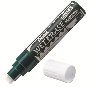 Pentel Arts Wet Erase Chalk Marker, Jumbo Chisel Tip, White Ink