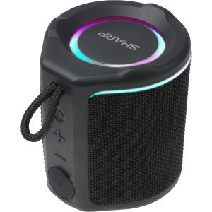 Sharp GX-BT190-BK Ultra-Portable Bluetooth Speakers – IP67 Waterproof & Dustproof, 15-Hour Battery, LED Mood Lighting – Black