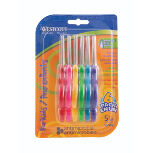 5? Antimicrobial Pointed Kids Scissors, 6/pk / Ciseaux ? bouts pointus avec protection antimicrobienne pour enfants, 5 po - 6/paquet