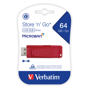 Verbatim 64GB SnG USB Drive Red Retract