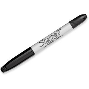Sharpie Twin Tip Permanent Marker, Fine and Ultra Fine, Black, 1 Unit