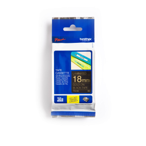 Brother Genuine TZe344 Gold on Black Laminated Tape for P-touch Label Makers, 18 mm wide x 8 m long