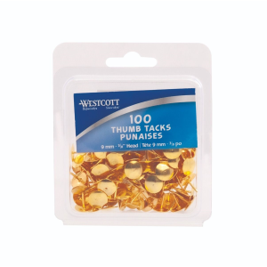 Brass Thumb Tacks 100/Clamshell / 
Punaises laitonn?es, 100 par coquille