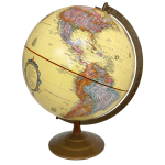 Globemaster 12"/30Cm Diameter Antique Ocean Desk Globe With Metal And Semi-Meridian (French)