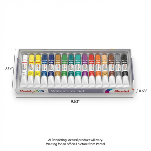Pentel Arts Water Colours Assorted Colours, 18-Pk