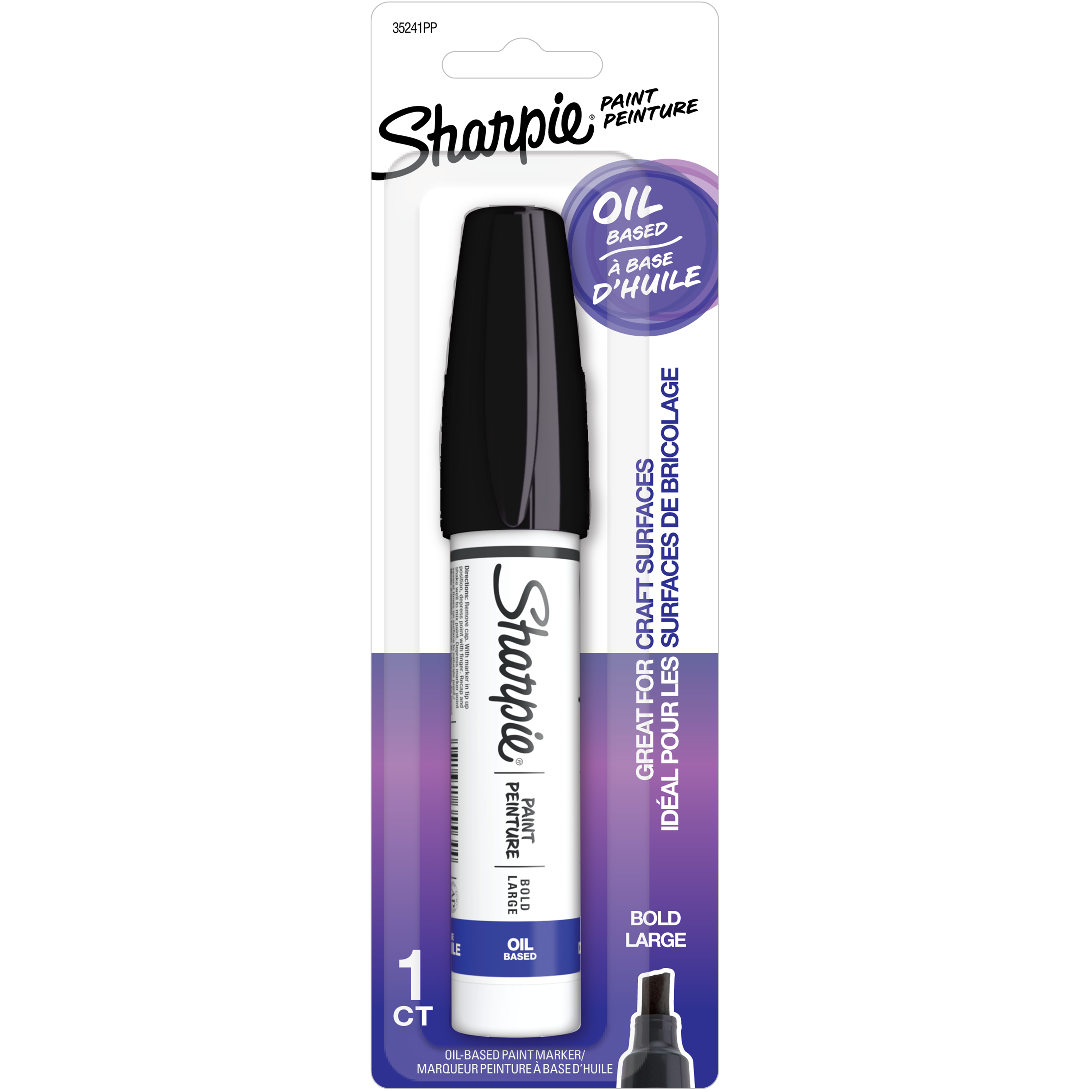 Sharpie Oil-Based Paint Marker, Bold Point, Black, 1 Count