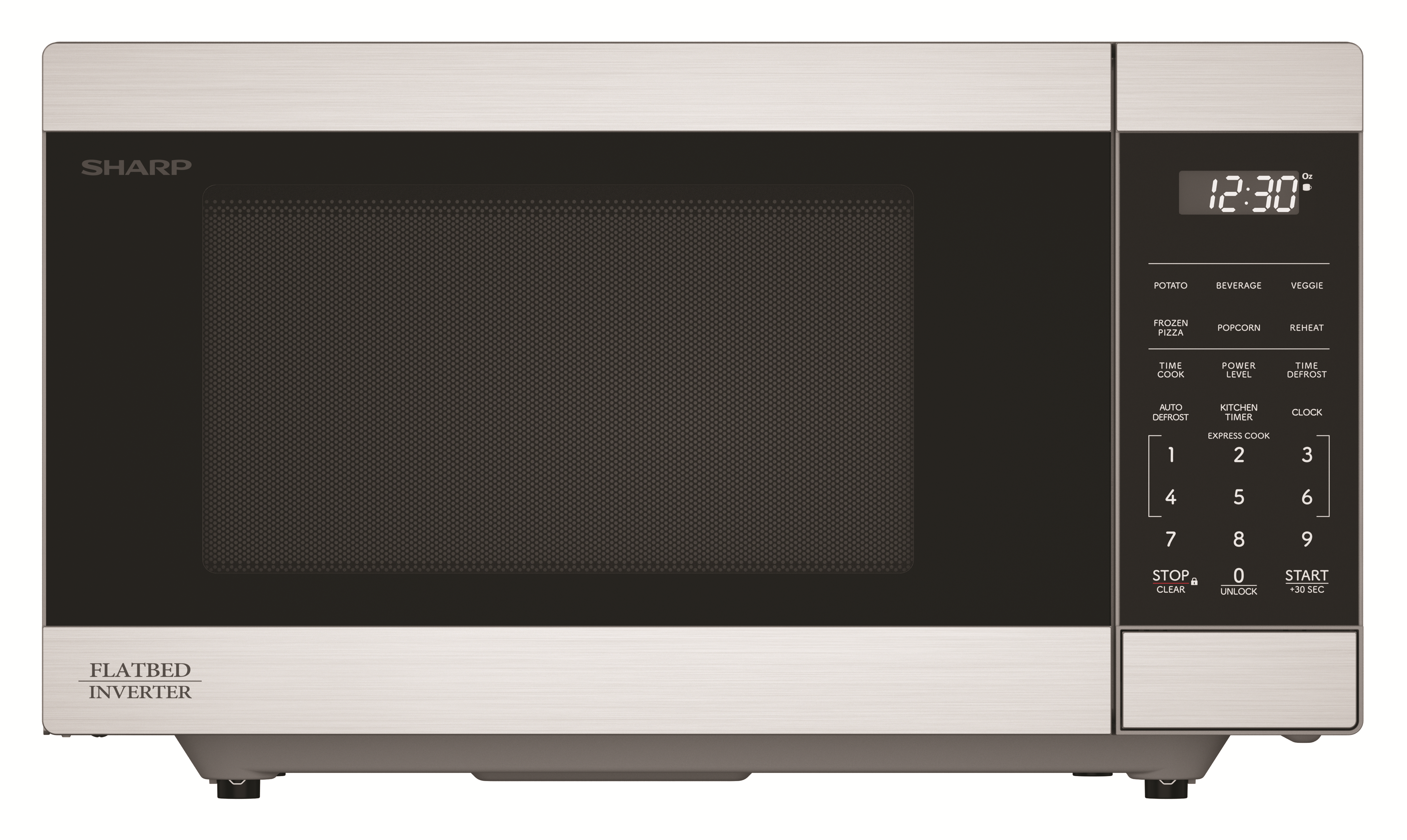 Sharp SMC1174KSC Carousel Countertop Microwave Oven with Inverter Technology – 1.1 cu. ft. 1100W Stainless Steel