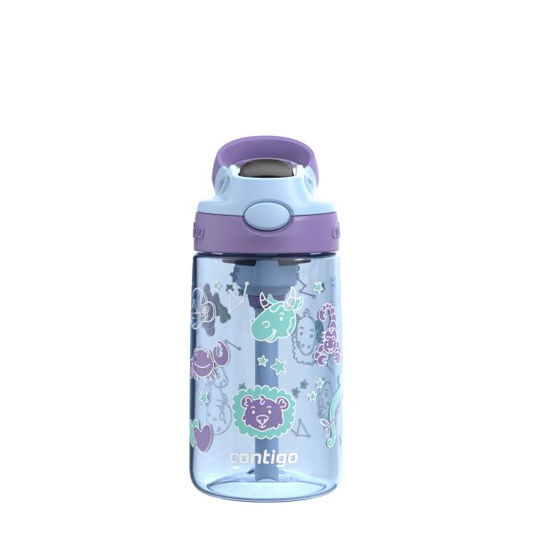 Contigo Aubrey Leak-Proof Spill-Proof Water Bottle, Periwinkle Amethyst Zodiac, 14 oz (414 mL)
