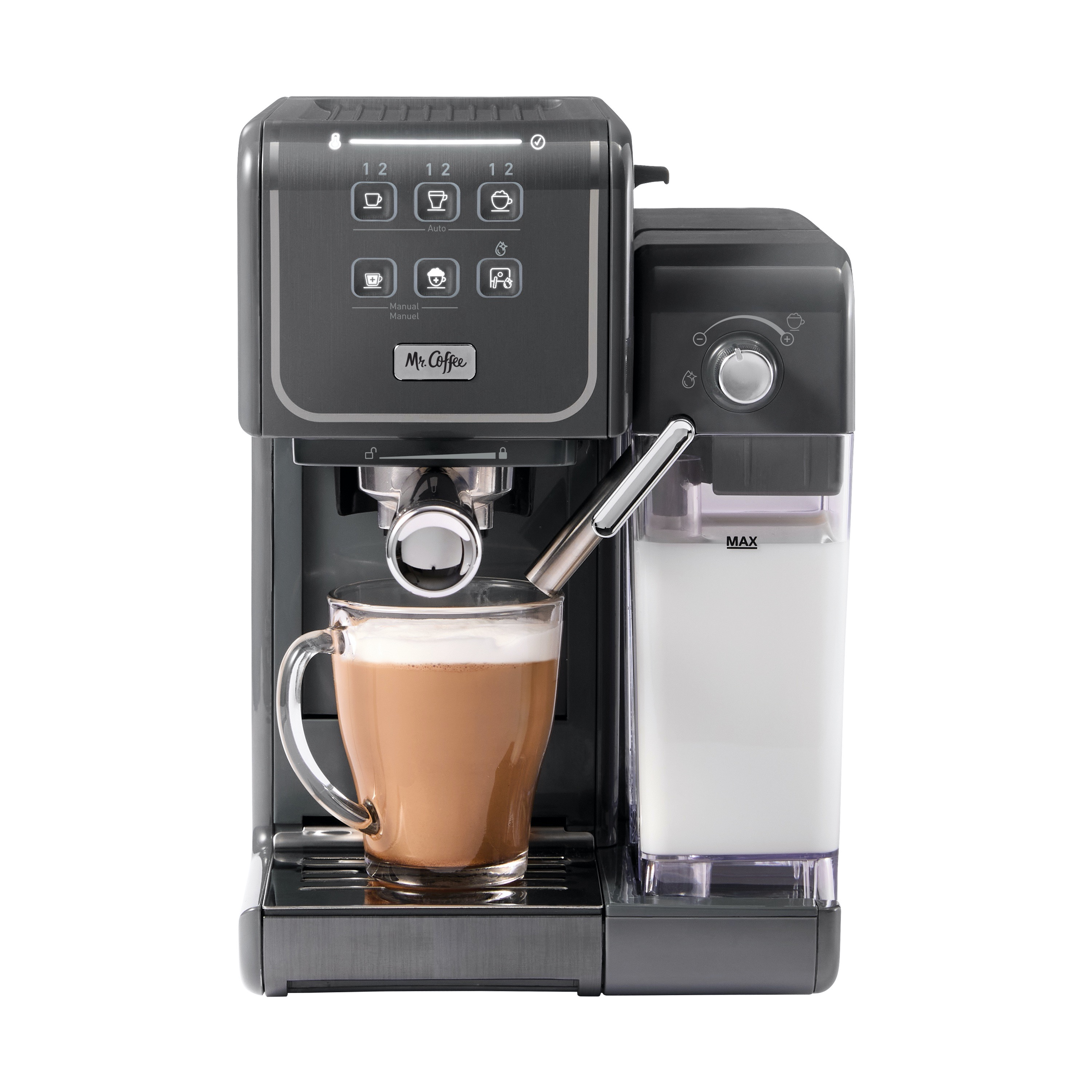 Mr. Coffee? One-Touch CoffeeHouse+ Espresso & Cappuccino Machine - 19-Bar Italian Pump, Grey