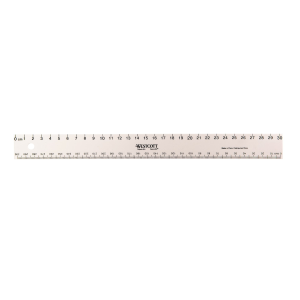 30cm White Plastic Ruler (cm 0-30, mm 0-300) / 
R?gle blanche en plastique de 30 cm (cm 0-30, mm 0-300)