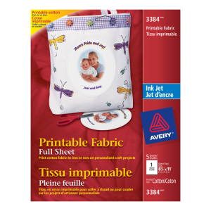 3384 PRINTABLE FABRIC, 8 1/2" X 11", 5 SHEETS/ENV.