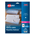 5260 WHITE, EASY PEEL, 2 5/8" X 1", PERMANENT,  25 SHEETS/EN