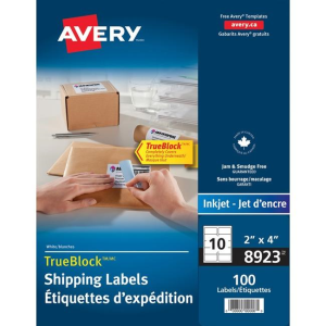 8923 WHITE, TRUEBLOCK, 4" X 2", PERMANENT,  10 SHEETS/ENV.,