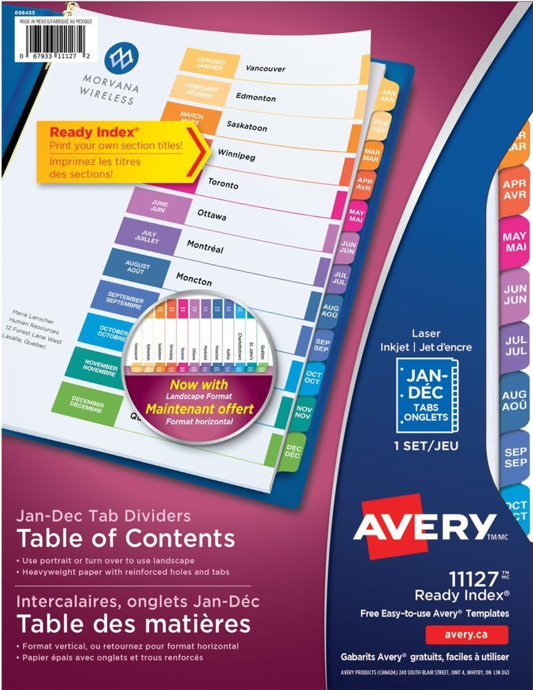 Avery 11127 Dividers