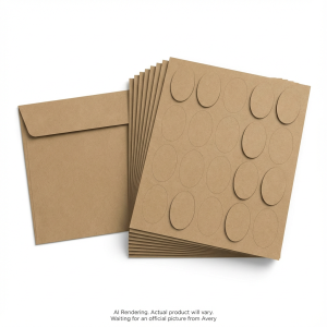OVAL, KRAFT BROWN,1 1/2" X 2 1/2", 10 SHTS/ENV, 180 LA