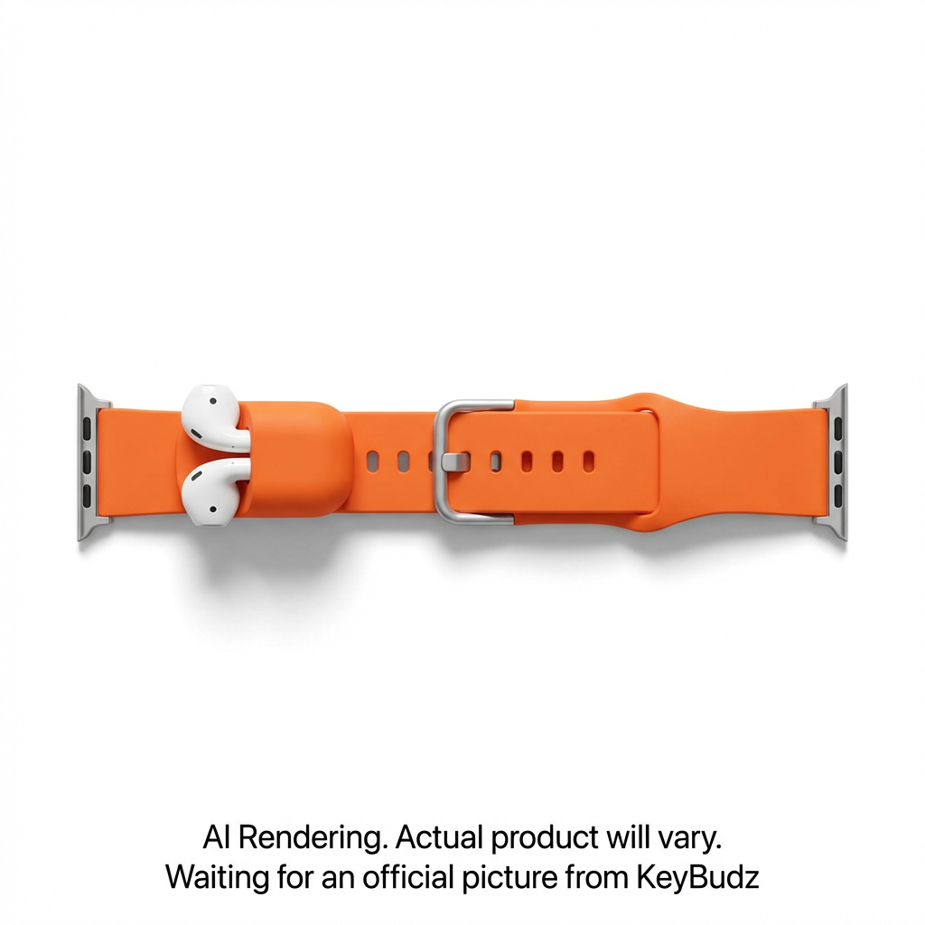 Sync+ Series FKM Apple Watch Strap and AirPod Dock - Electric Orange (Large)
