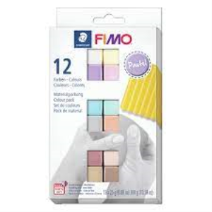 Set Modelling Clay Fimo Soft Pastel Colours 12 Color Pack
