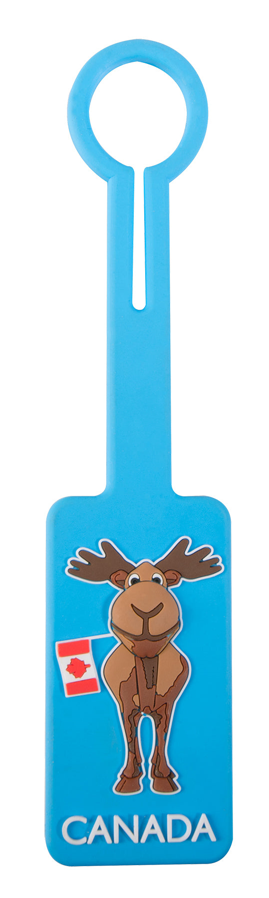 Luggage Tag Canada Moose Blue