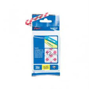 Brother Genuine TZEMPRG31 Black Print on Red Gingham Patterned Tape for P-touch Label Makers, 12 mm wide x 4 m long