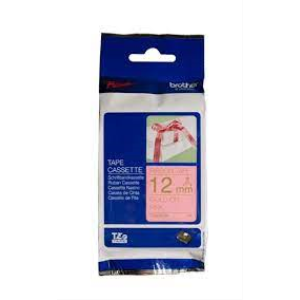 Brother Genuine TZERE34 Decorative Gold on Pink Satin Ribbon for P-touch Label Makers, 12 mm wide x 4 m long