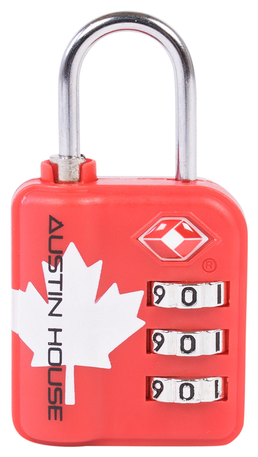 Tsa 3-Dial Canada Padlock Red