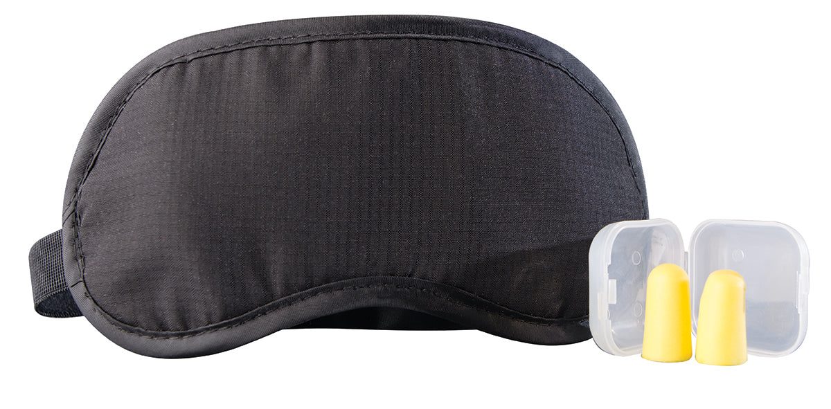 Eye Mask & Ear Plugs Set Black