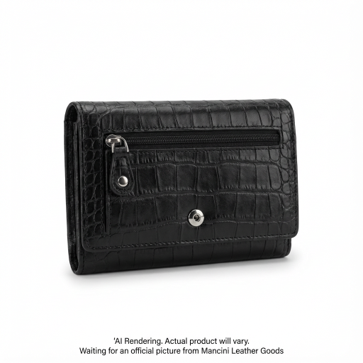 Croco RFID Secure Medium Clutch Wallet