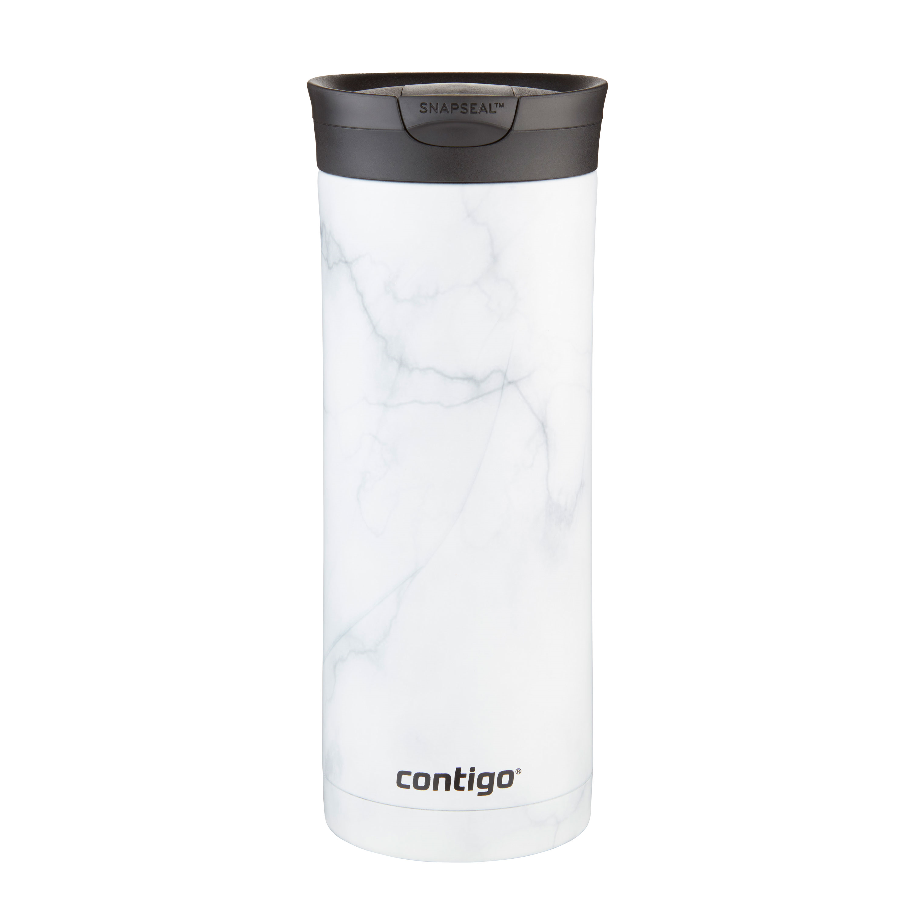 Contigo Huron 2.0 Couture SnapSeal Insulated Travel Tumbler, 20 oz (591 mL), White Marble